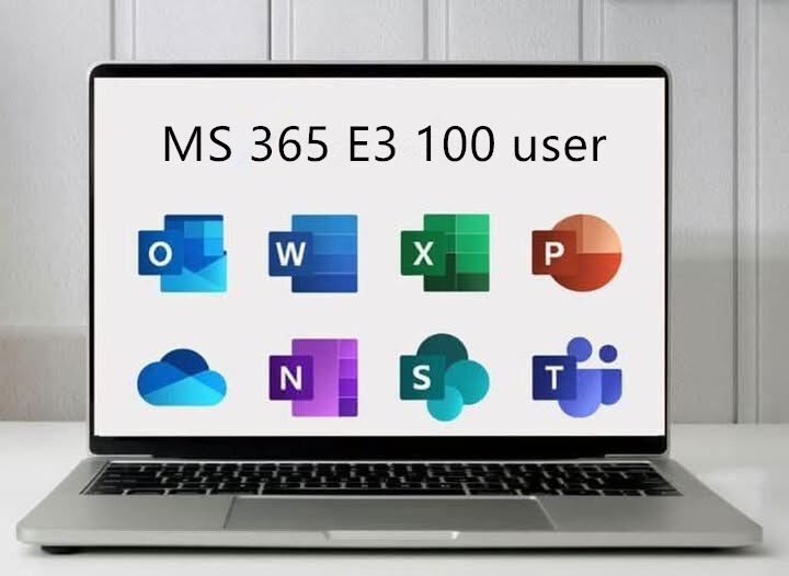 Userlimit 100 User Per License Ms 365 Enterprise E3 Windows Compatible Secure Cloud Collaboration Productivity Suite