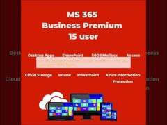 Licenza utente MS 365 Business Premium 15 per un anno di abbonamento con i team