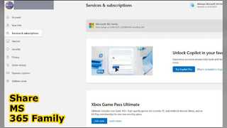 Come condividere la famiglia MS 365